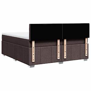 Box spring postel s matrací tmavě hnědá 180x200 cm textil - obrázek 6