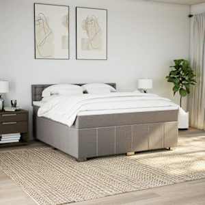 Box spring postel s matrací taupe 180x200 cm textil - obrázek 3