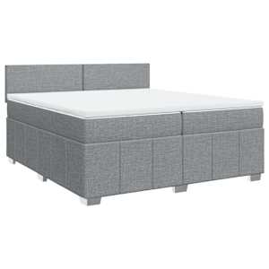 Box spring postel s matrací světle šedá 200 x 200 cm textil - obrázek 2