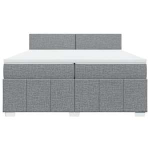 Box spring postel s matrací světle šedá 200 x 200 cm textil - obrázek 4