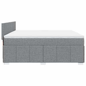 Box spring postel s matrací světle šedá 200 x 200 cm textil - obrázek 5