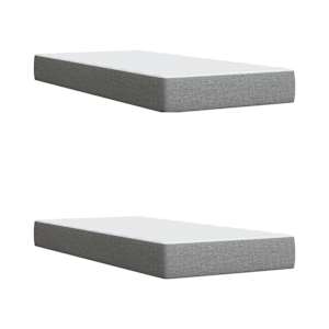 Box spring postel s matrací světle šedá 200 x 200 cm textil - obrázek 10