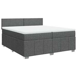 Box spring postel s matrací tmavě šedá 200x200 cm textil - obrázek 2