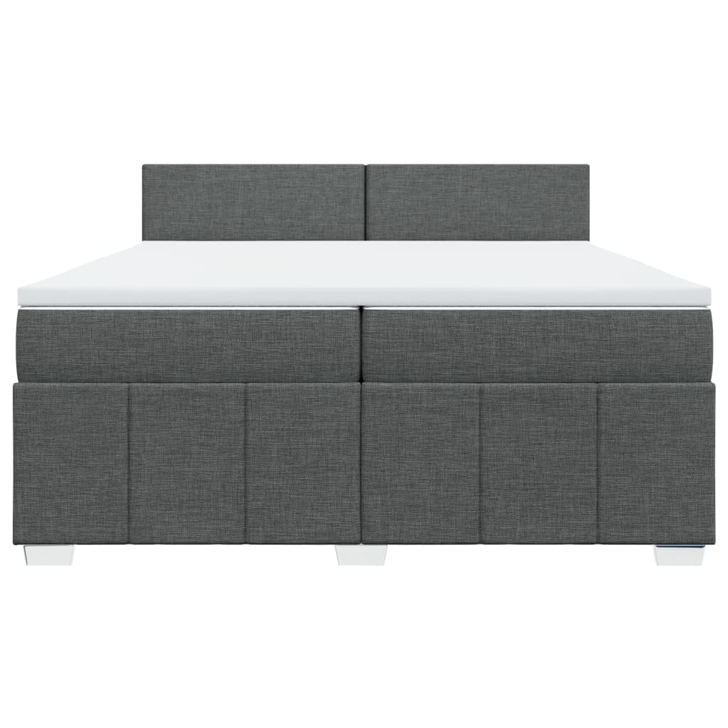 vidaXL Boxspring met matras stof donkergrijs 200x200 cm grijs, foto 4
