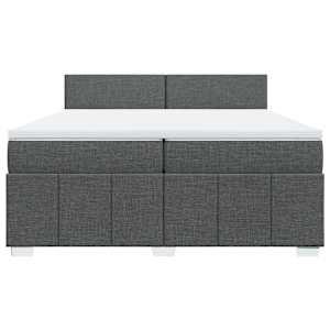 Box spring postel s matrací tmavě šedá 200x200 cm textil - obrázek 4