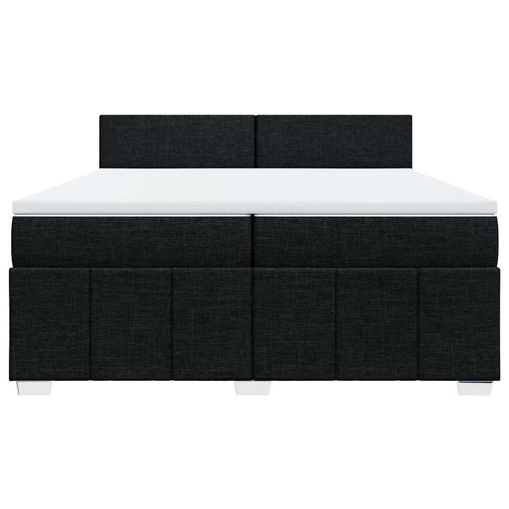 vidaXL Boxspring met matras stof zwart 200x200 cm, foto 4