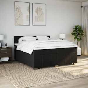 Box spring postel s matrací černá 200x200 cm textil - obrázek 3