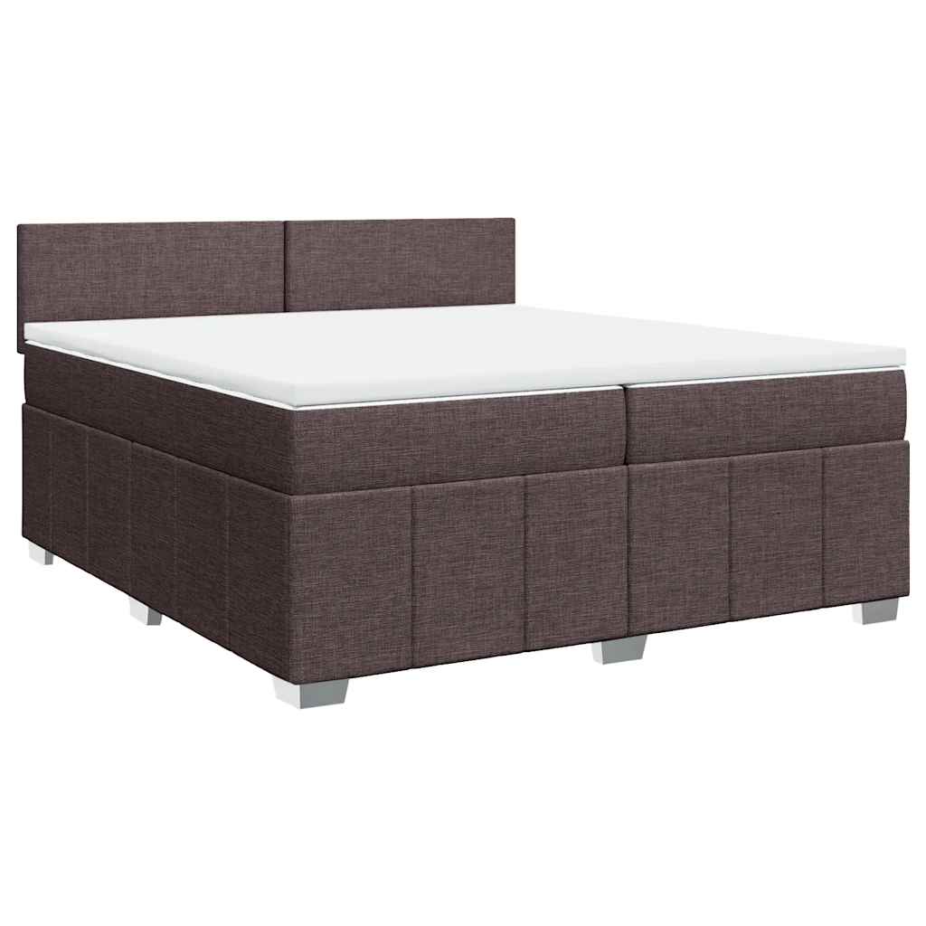 vidaXL Boxspring met matras stof donkerbruin 200x200 cm bruin, foto 3