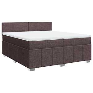 Box spring postel s matrací tmavě hnědá 200x200 cm textil - obrázek 2