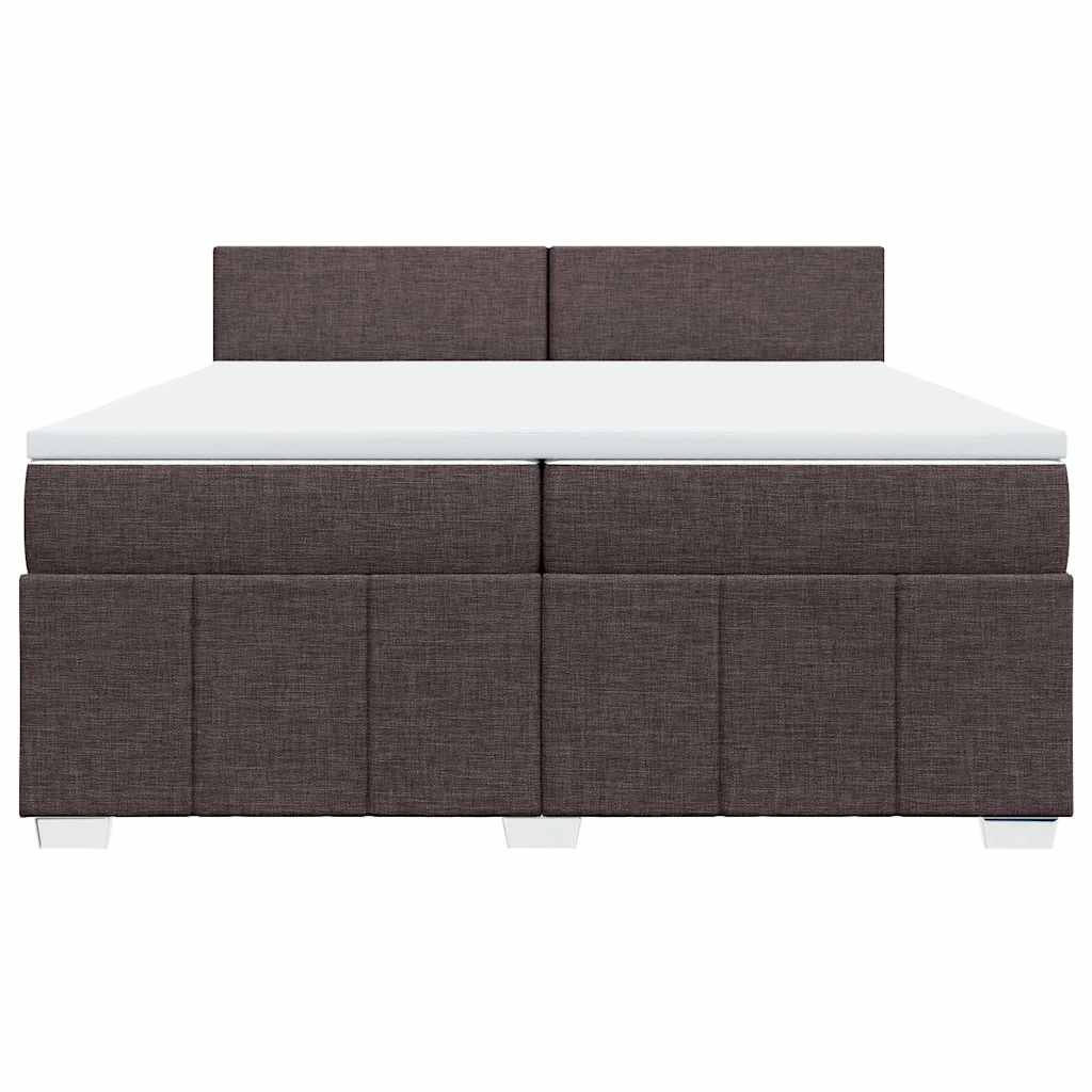 vidaXL Boxspring met matras stof donkerbruin 200x200 cm bruin, foto 2