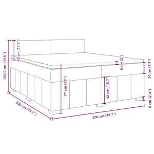 Box spring postel s matrací tmavě hnědá 200x200 cm textil - obrázek 13