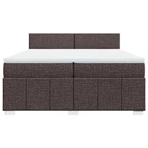 Box spring postel s matrací tmavě hnědá 200x200 cm textil - obrázek 4
