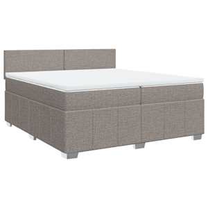 Box spring postel s matrací taupe 200x200 cm textil - obrázek 2