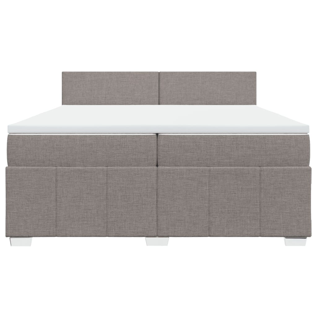 vidaXL Boxspring met matras stof taupe 200x200 cm, foto 4
