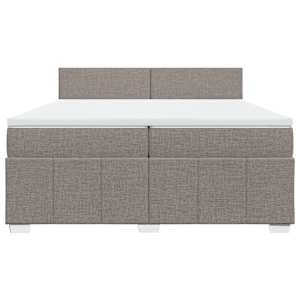 Box spring postel s matrací taupe 200x200 cm textil - obrázek 4