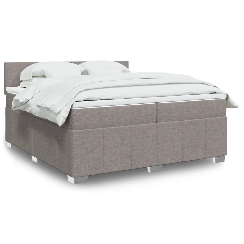 Boxspringbett mit Matratze Taupe 200×200 cm Stoff