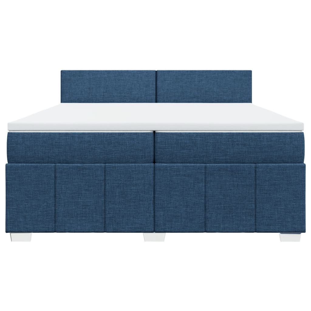 vidaXL Boxspring met matras stof blauw 200x200 cm, foto 4