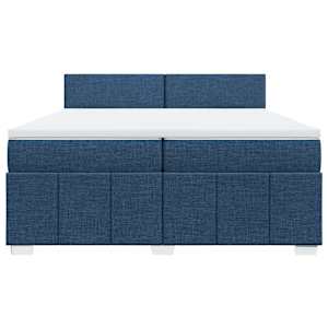Box spring postel s matrací modrá 200x200 cm textil - obrázek 4