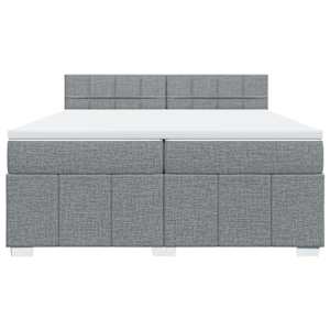 Box spring postel s matrací světle šedá 200 x 200 cm textil - obrázek 4