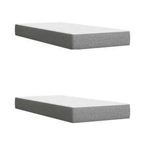 Box spring postel s matrací světle šedá 200 x 200 cm textil - obrázek 10
