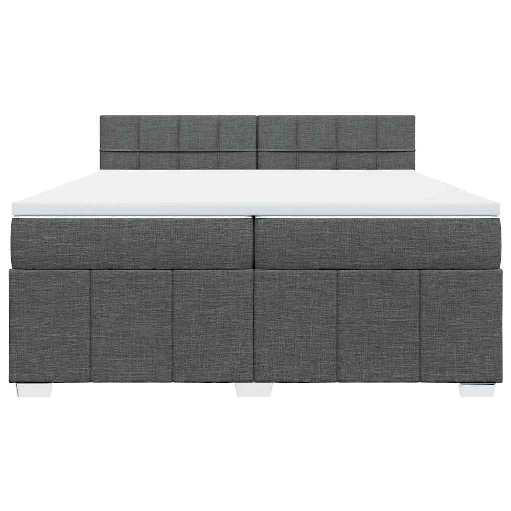 vidaXL Boxspring met matras stof donkergrijs 200x200 cm grijs, foto 4