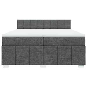 Box spring postel s matrací tmavě šedá 200x200 cm textil - obrázek 4