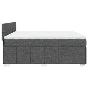 Box spring postel s matrací tmavě šedá 200x200 cm textil - obrázek 5