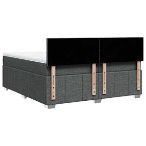 Box spring postel s matrací tmavě šedá 200x200 cm textil - obrázek 6