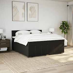 Box spring postel s matrací černá 200x200 cm textil - obrázek 3