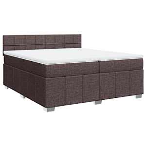 Box spring postel s matrací tmavě hnědá 200x200 cm textil - obrázek 2