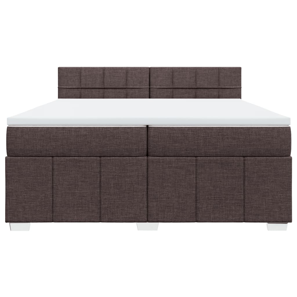 vidaXL Boxspring met matras stof donkerbruin 200x200 cm bruin, foto 4