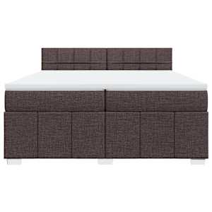 Box spring postel s matrací tmavě hnědá 200x200 cm textil - obrázek 4