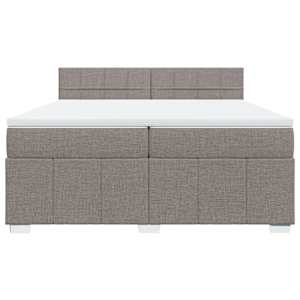 Box spring postel s matrací taupe 200x200 cm textil - obrázek 4