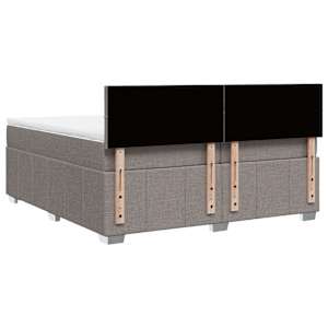Box spring postel s matrací taupe 200x200 cm textil - obrázek 6