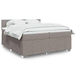 Box spring postel s matrací taupe 200x200 cm textil - obrázek 1