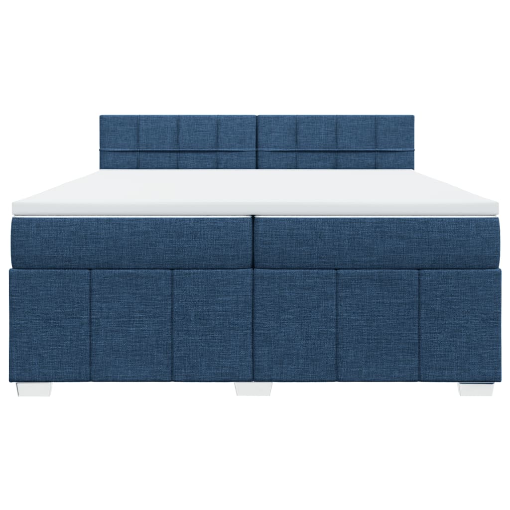 vidaXL Boxspring met matras stof blauw 200x200 cm, foto 4