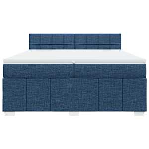Box spring postel s matrací modrá 200x200 cm textil - obrázek 4