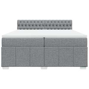 Box spring postel s matrací světle šedá 200 x 200 cm textil - obrázek 4