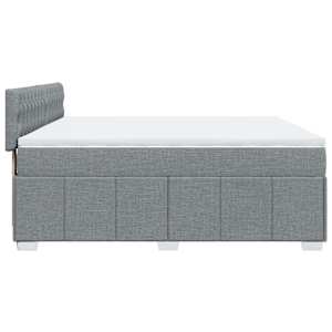 Box spring postel s matrací světle šedá 200 x 200 cm textil - obrázek 5