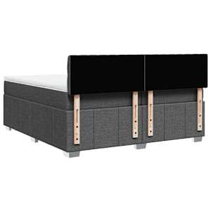 Box spring postel s matrací tmavě šedá 200x200 cm textil - obrázek 6