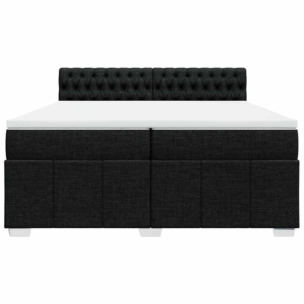 vidaXL Boxspring met matras stof zwart 200x200 cm, foto 4