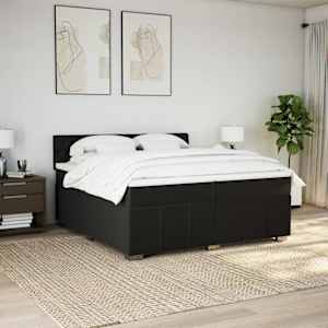 Box spring postel s matrací černá 200x200 cm textil - obrázek 3