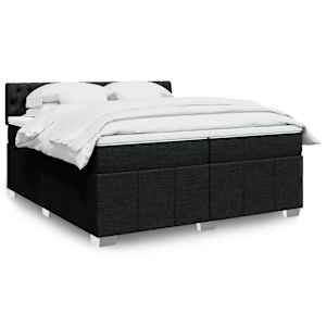 Box spring postel s matrací černá 200x200 cm textil - obrázek 1