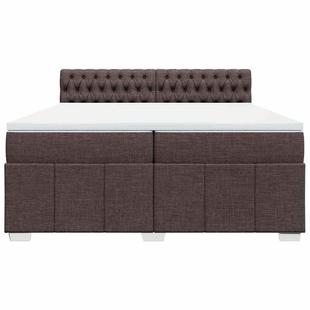 vidaXL Boxspring met matras stof donkerbruin 200x200 cm bruin, foto 4