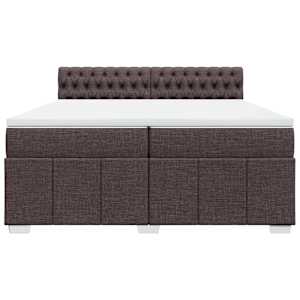 Box spring postel s matrací tmavě hnědá 200x200 cm textil - obrázek 4