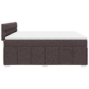 Box spring postel s matrací tmavě hnědá 200x200 cm textil - obrázek 5