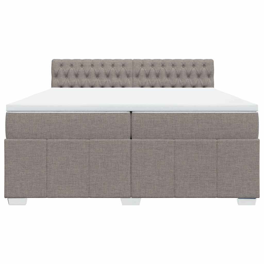 vidaXL Boxspring met matras stof taupe 200x200 cm, foto 4