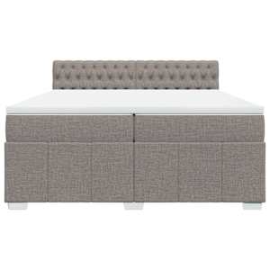 Box spring postel s matrací taupe 200x200 cm textil - obrázek 4