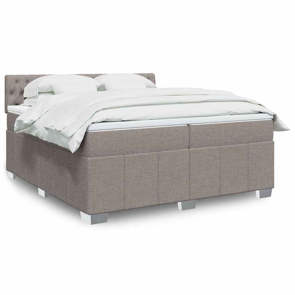 Kontinentalseng 200 x 200 cm med madrasser og topmadras - gråbrun