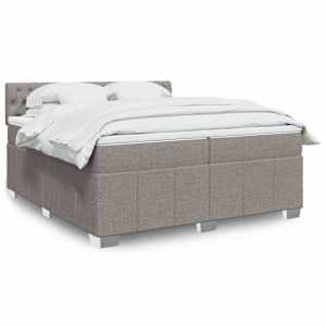 Box spring postel s matrací taupe 200x200 cm textil - obrázek 1